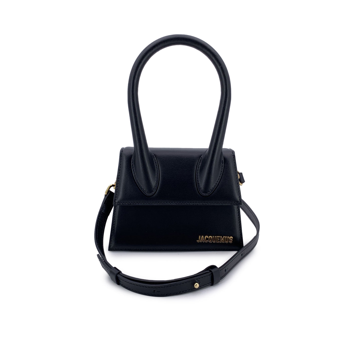 Jacquemus White Leather Le Chiquito Small Structured Bag with Strap
