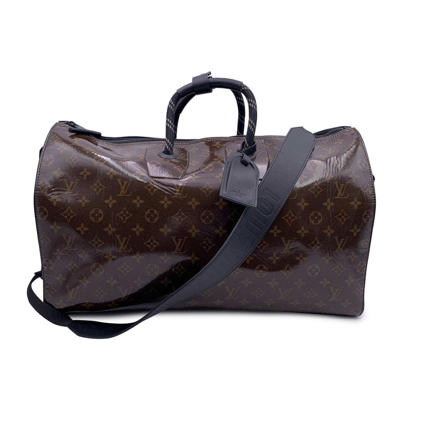 Louis Vuitton Monogram Glaze Keepall Bandouliere 50 Bag M43899 Black