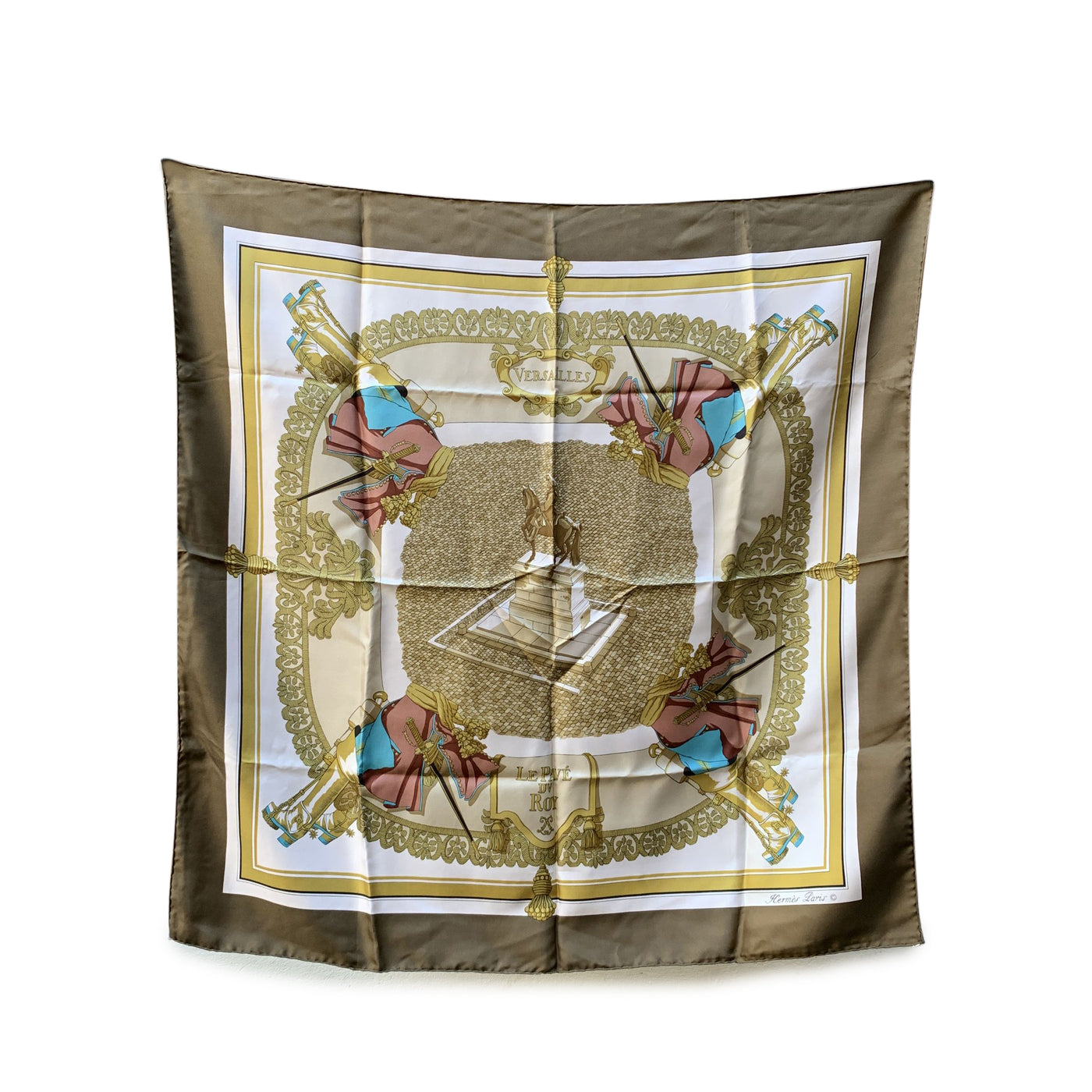 Hermes Vintage Silk Scarf Versailles Le Pavè Du Roy 1954 Hugo Grygkar