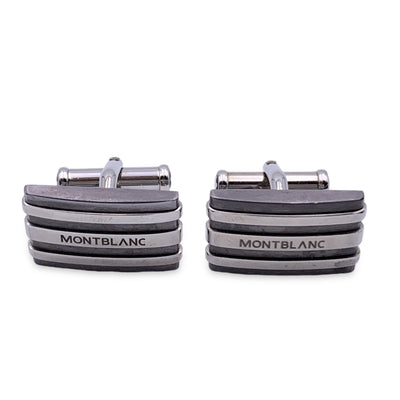 Montblanc Stainless Steel Rectangle Cufflinks with Box