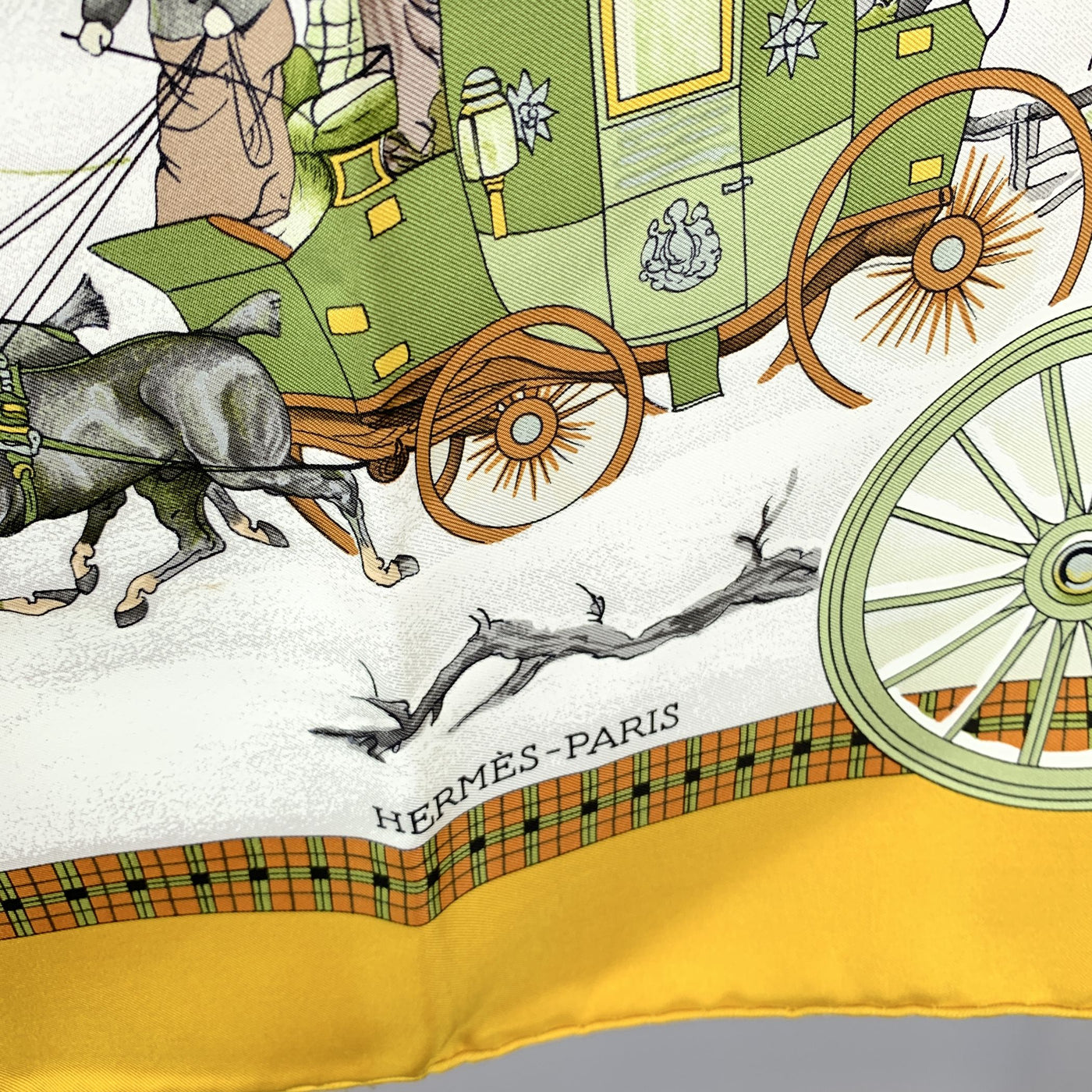 Hermes Vintage Silk Scarf L'Hiver En Poste 1975 Philippe Ledoux