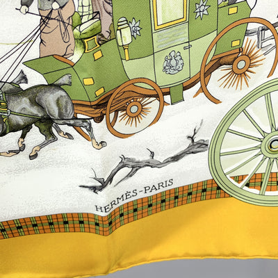 Hermes Vintage Silk Scarf L'Hiver En Poste 1975 Philippe Ledoux