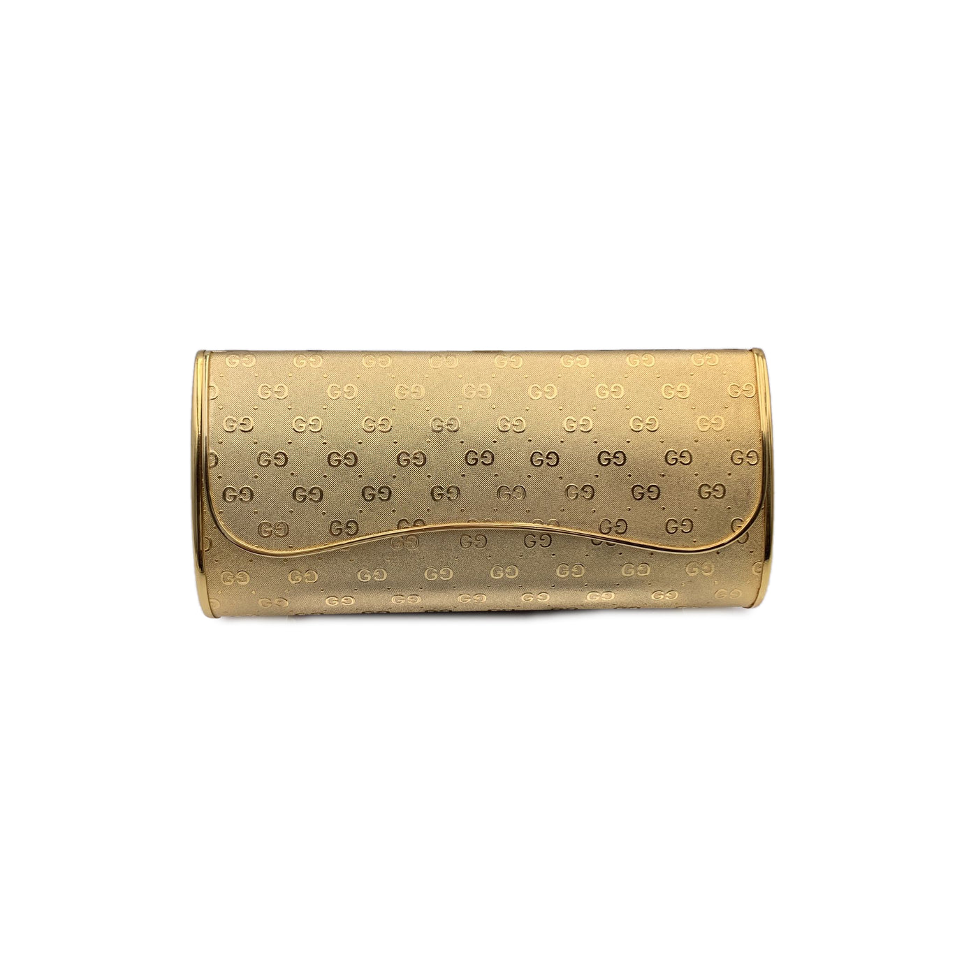 Gucci Vintage Rare Gold Metal GG Monogram Evening Clutch Bag