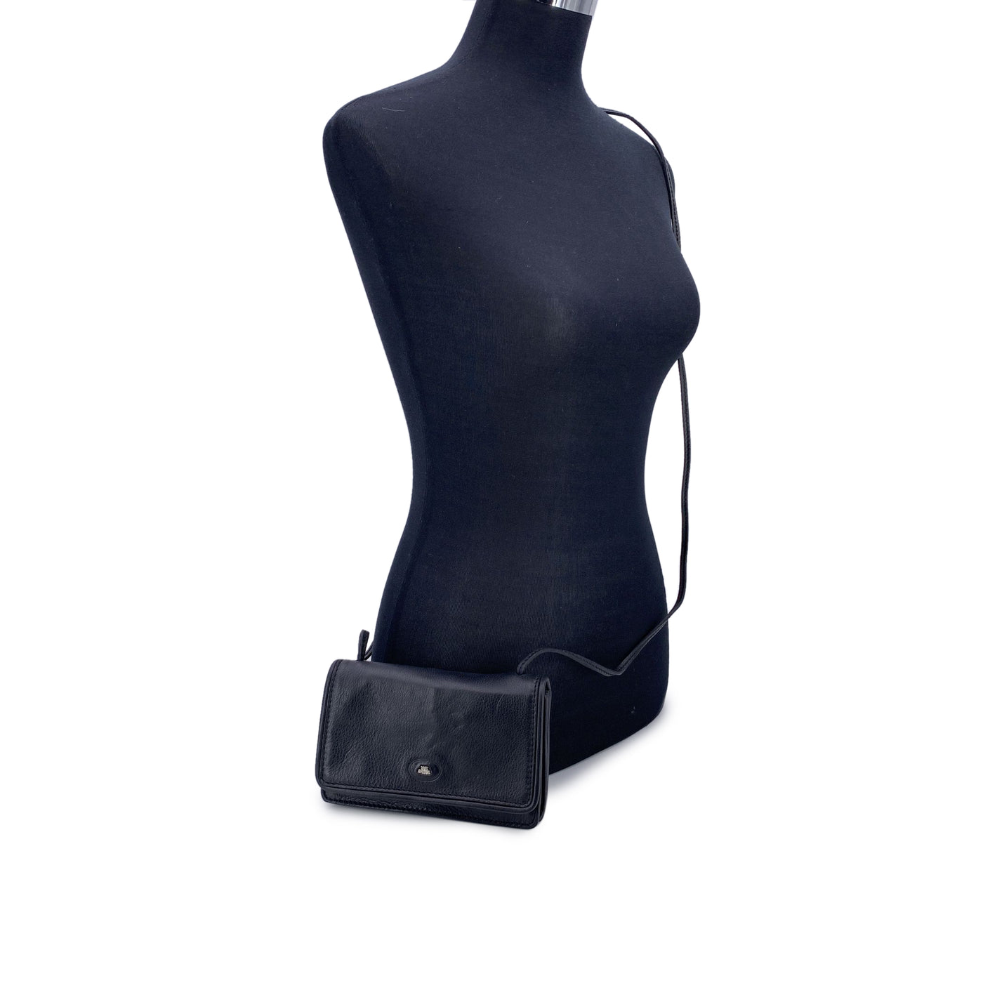 The Bridge Black Leather Small Mini Messenger Crossbody Bag