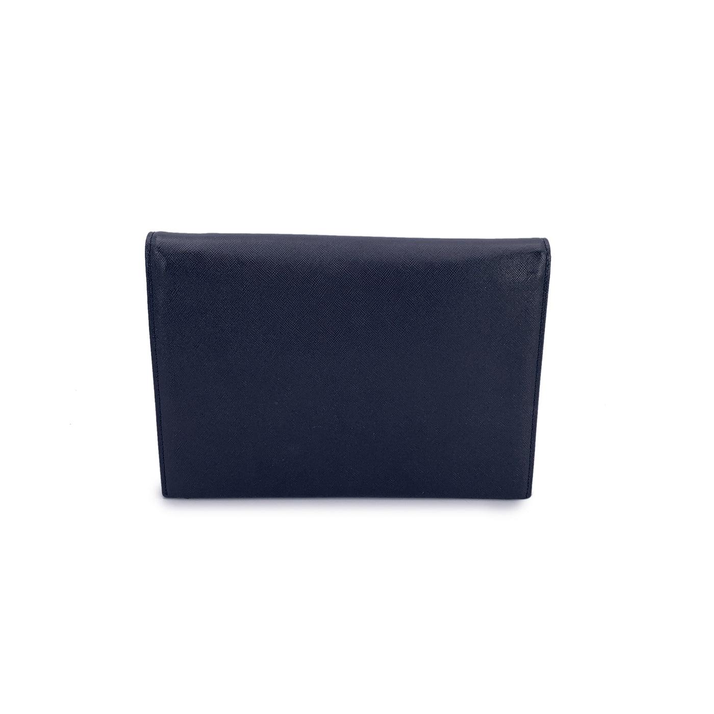 Yves Saint Laurent Vintage Black Leather Asymmetric Clutch Bag