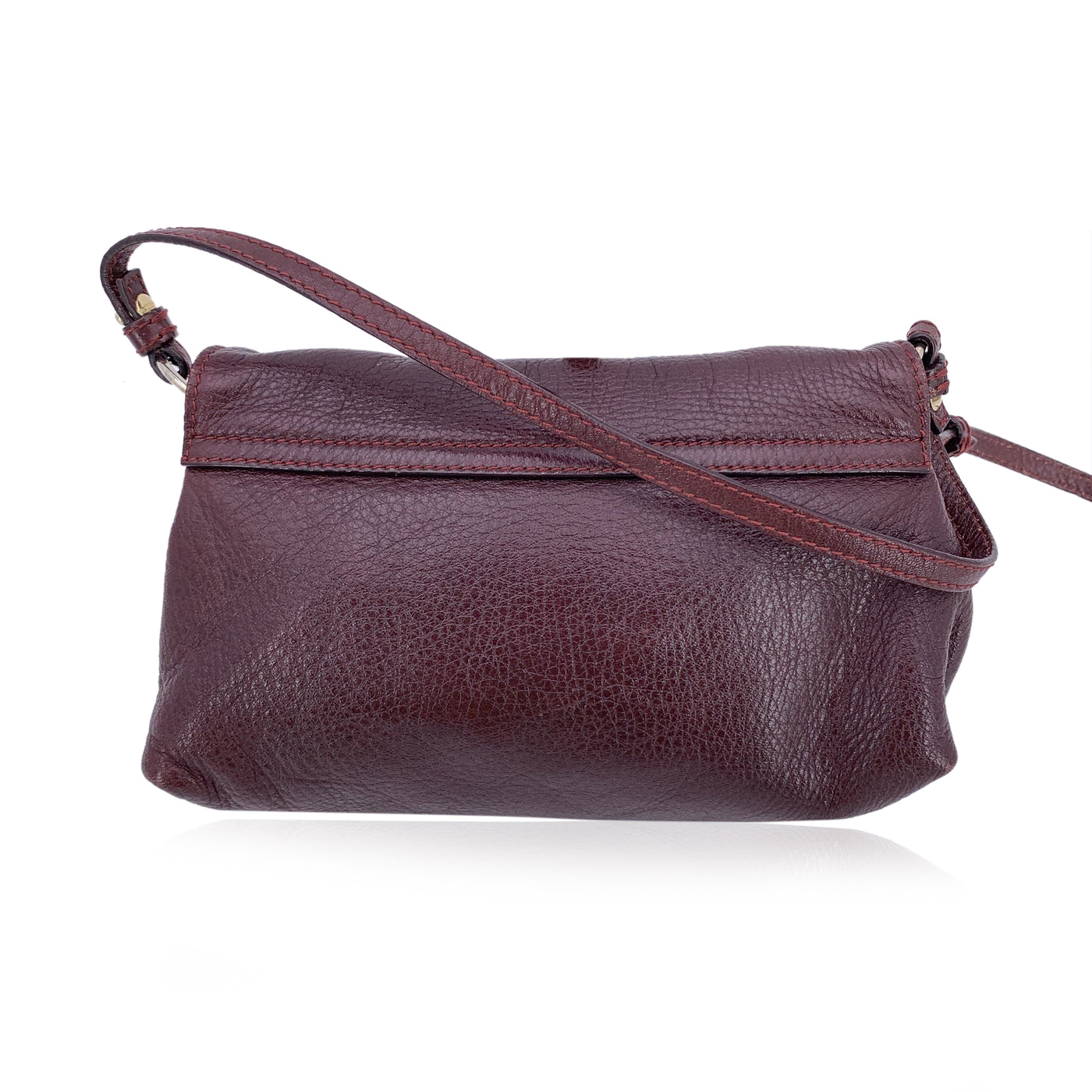 Chloe Purple Burgundy Leather 2 Way Lily Crossbody Bag Handbag