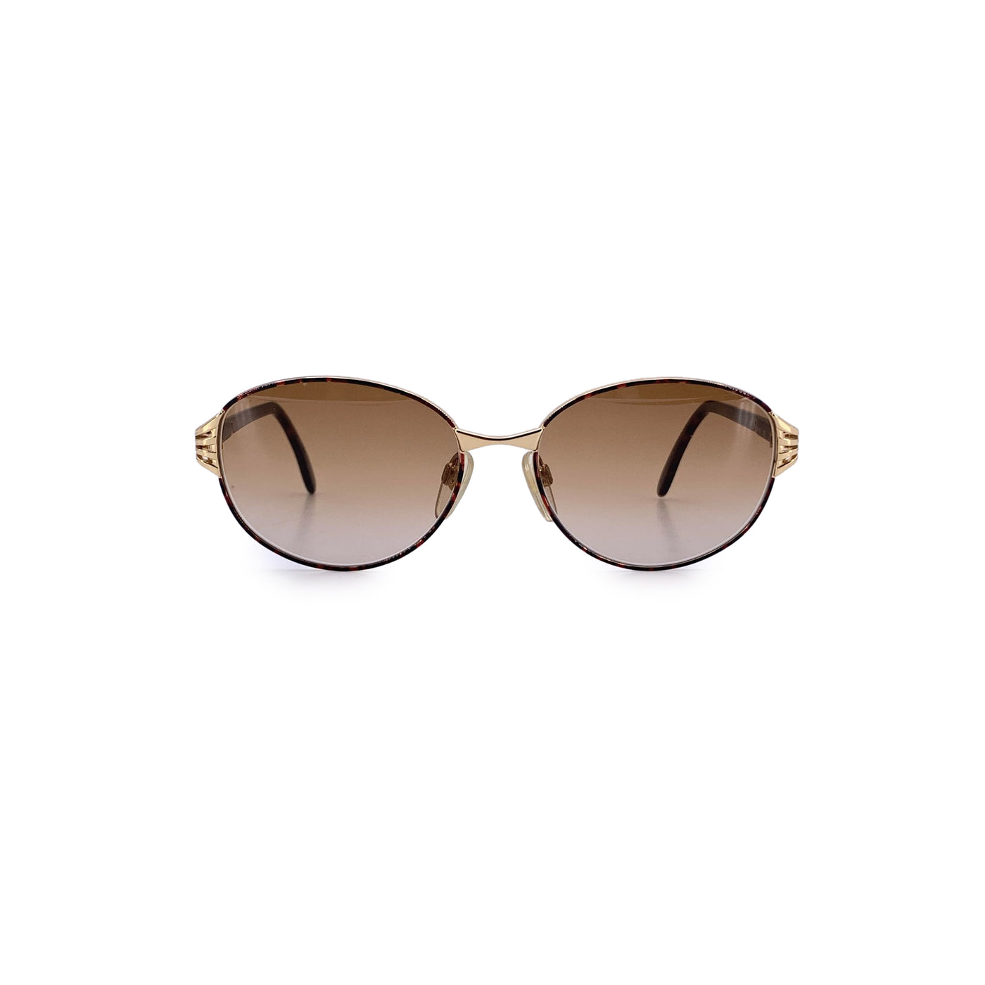 Valentino Vintage Gold Metal Oval Sunglasses Mod. V433 55/16 135mm