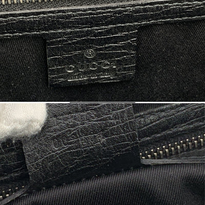 Gucci Black GG Monogram Canvas Bamboo Bullet Shoulder Bag