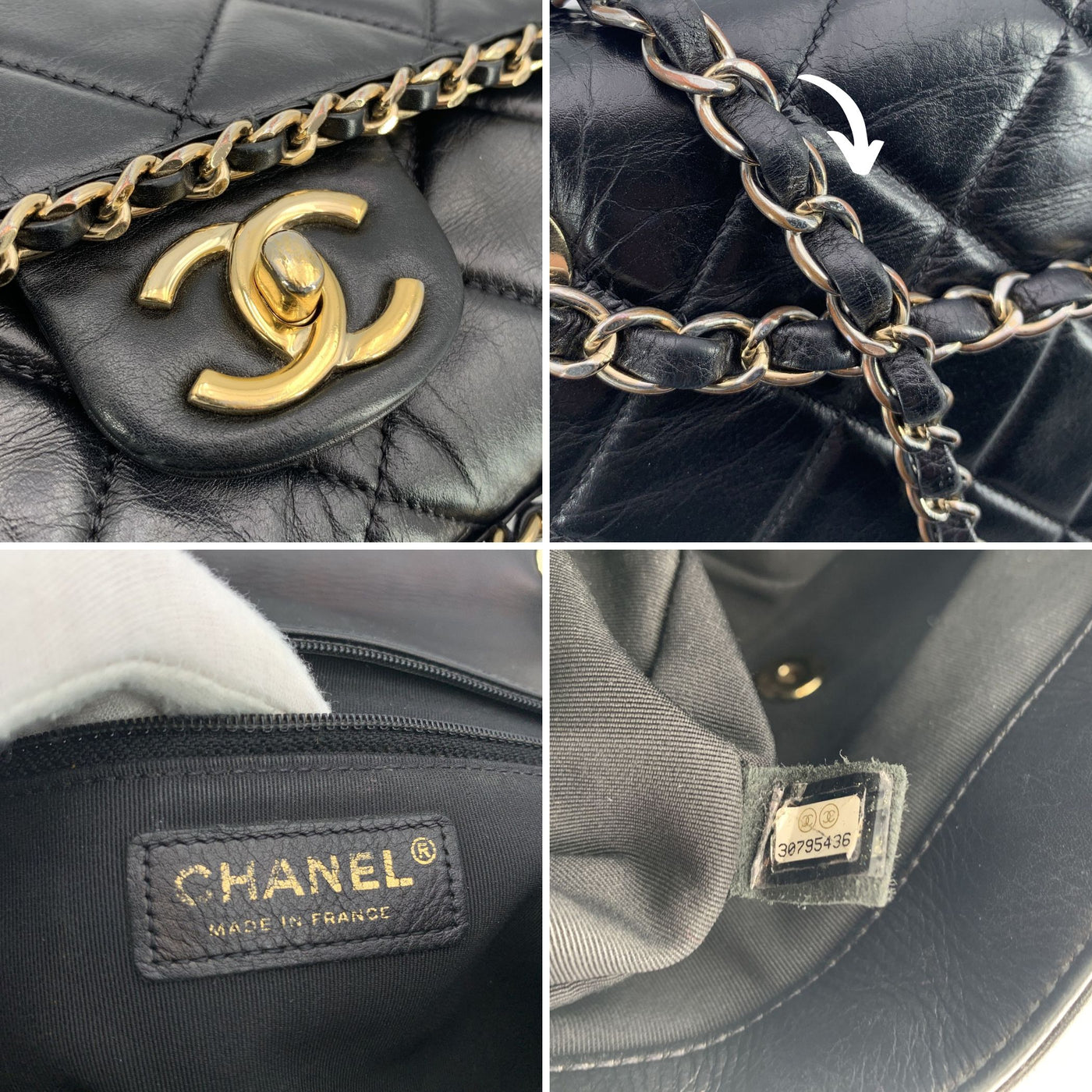 Chanel Black Quilted Leather Chain Around Shoulder Bag