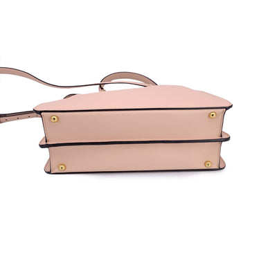 Fendi Pink Leather Peekaboo ISeeU Medium Top Handle Satchel Bag