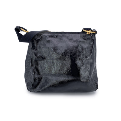 Yves Saint Laurent Black Patent Leather Y-Mail Shoulder Bag