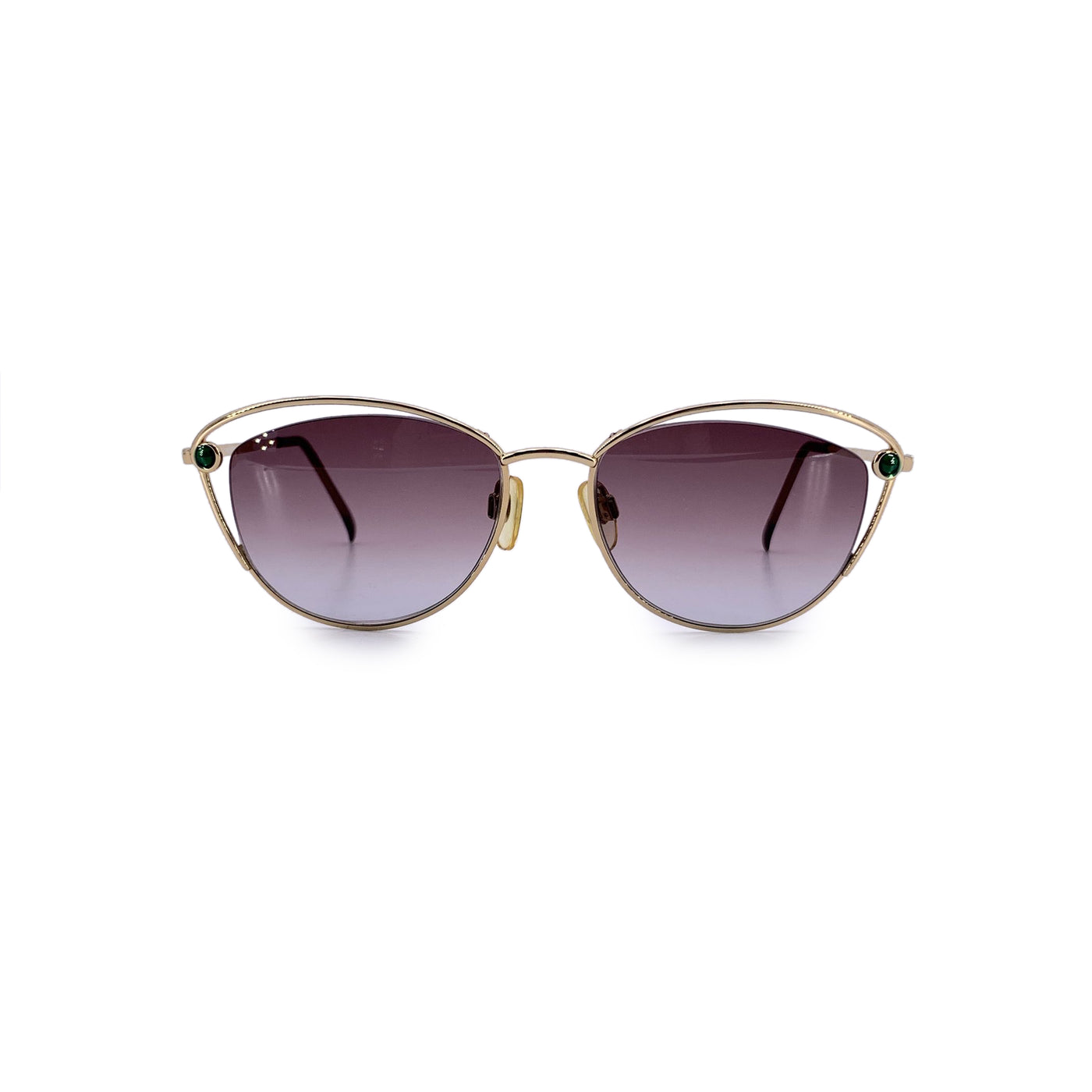 Valentino Vintage Gold Metal Green Sunglasses Mod. V390 54/17 135mm