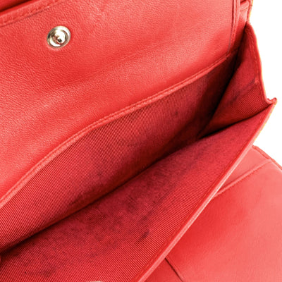 Chanel Red Quilted Leather Classic Timeless Continental Flap Wallet
