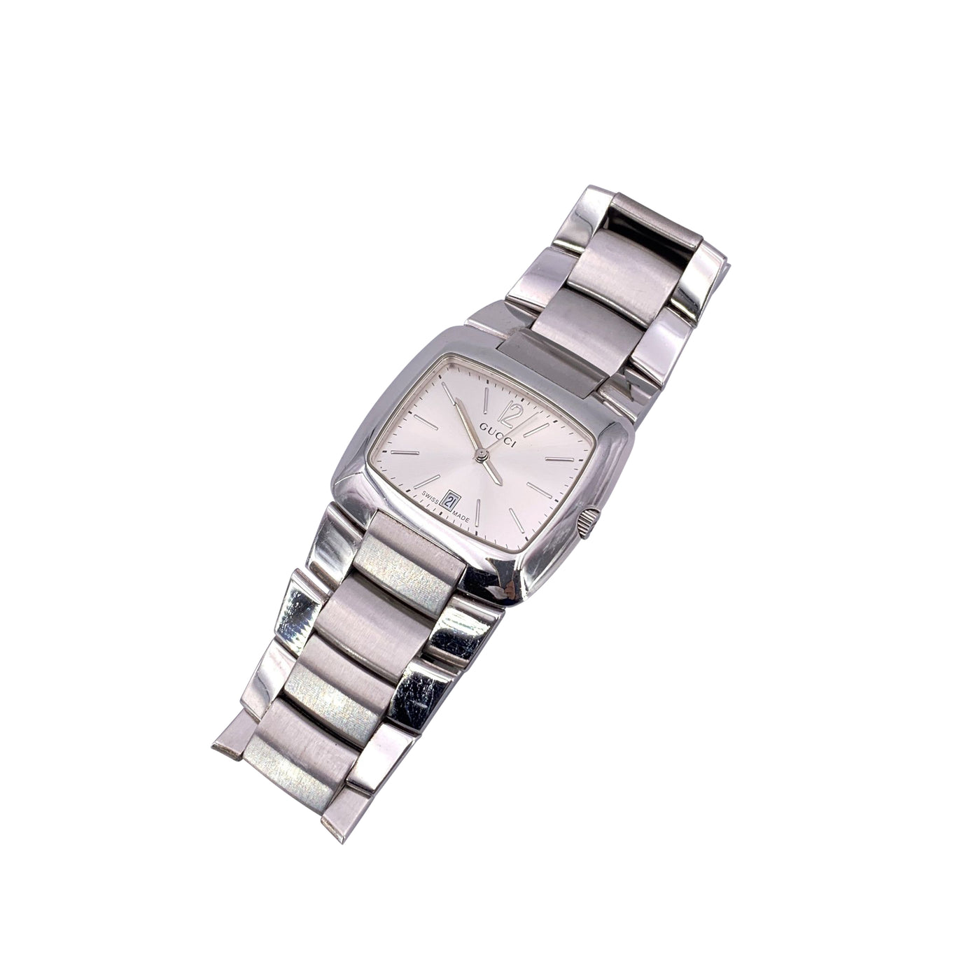 Gucci Stainless Steel Mod 8500 M Wrist Watch Silver Dial