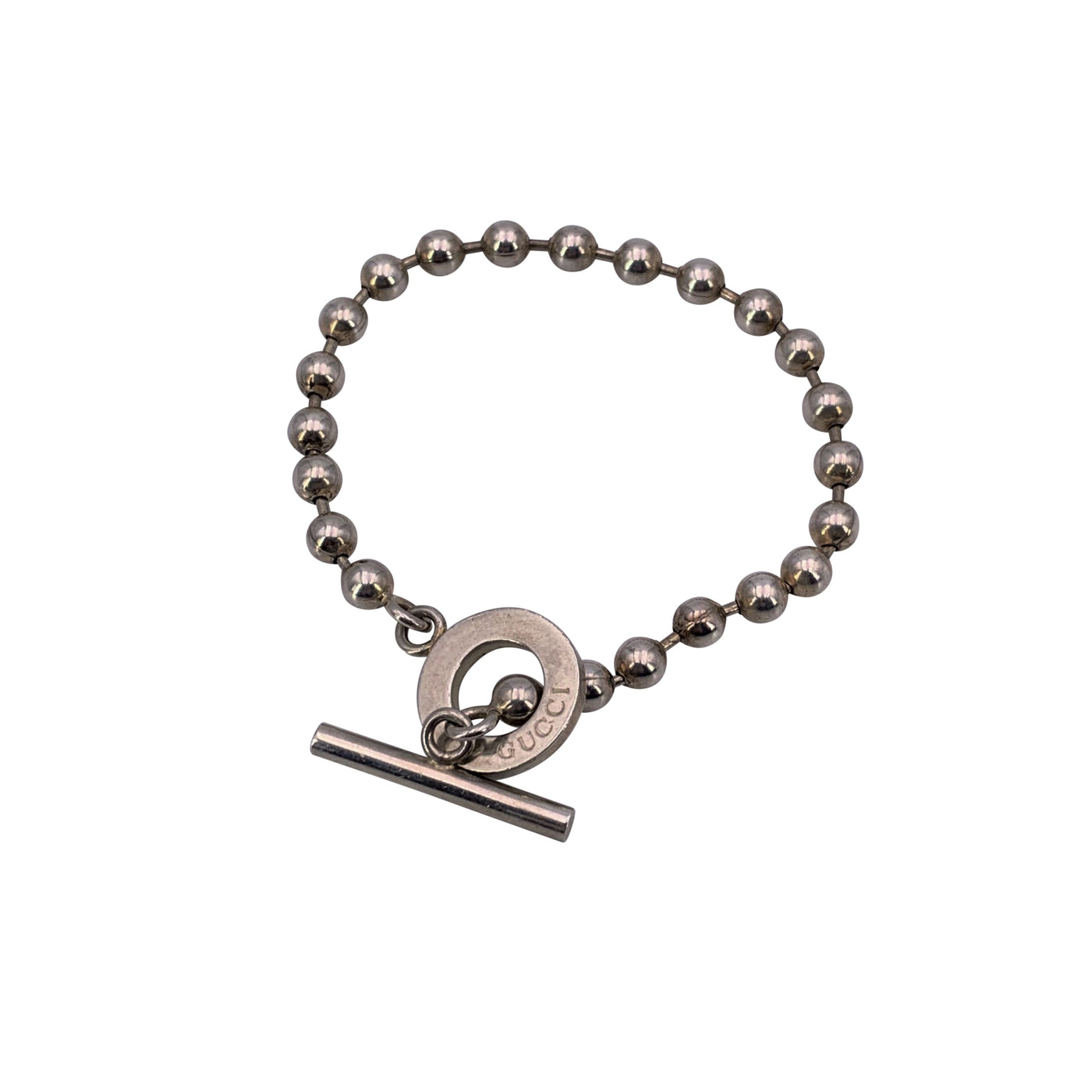 Gucci Sterling Silver 925 Unisex Boule Chain Toggle Bracelet