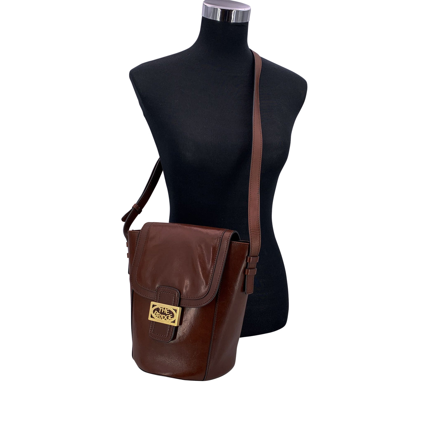 The Bridge Vintage Brown Leather Shoulder Bag Flap Bucket