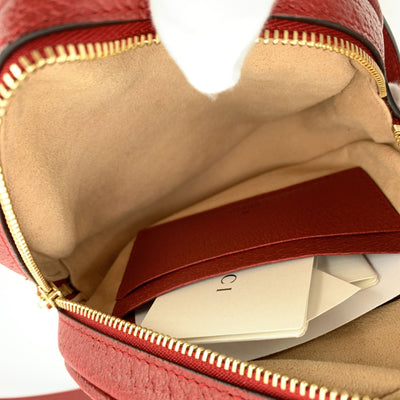 Gucci Monogram Canvas Flora Round Ophidia Mini Backpack Bag Red