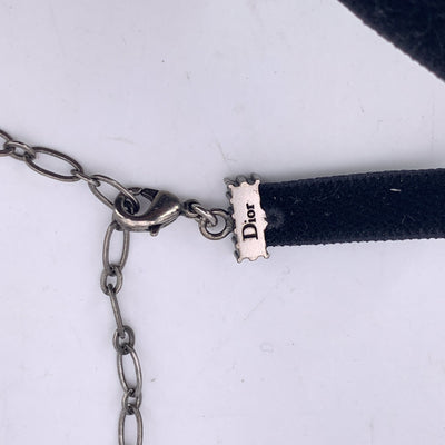 Christian Dior Black Velvet J'Adior Rhinestones Chocker Necklace