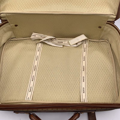 Gucci Vintage Beige Monogram Canvas Travel Bag Suitcase