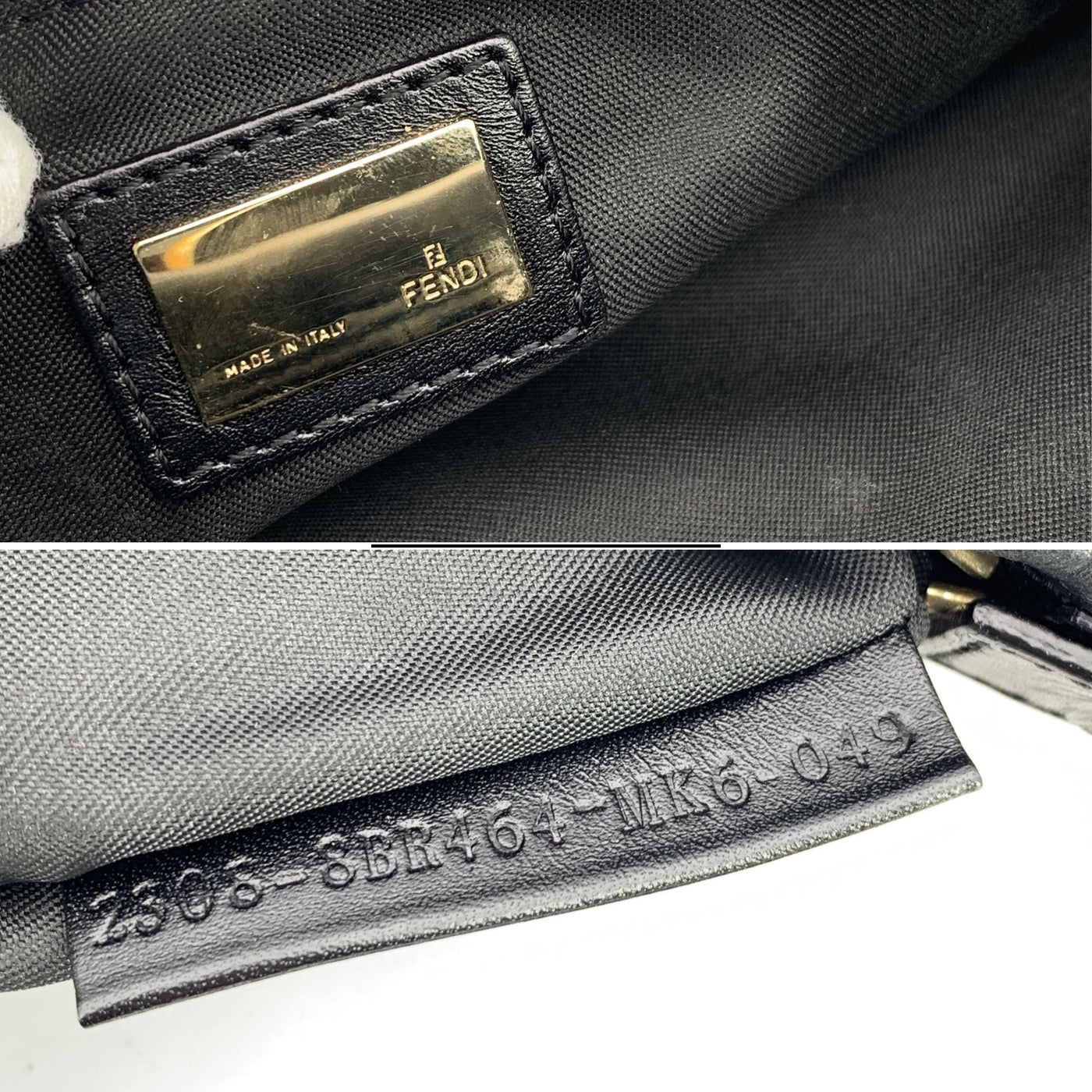 Fendi Black Nappa Leather Small Chef Pocket Shoulder Bag