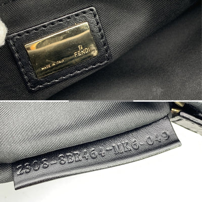 Fendi Black Nappa Leather Small Chef Pocket Shoulder Bag