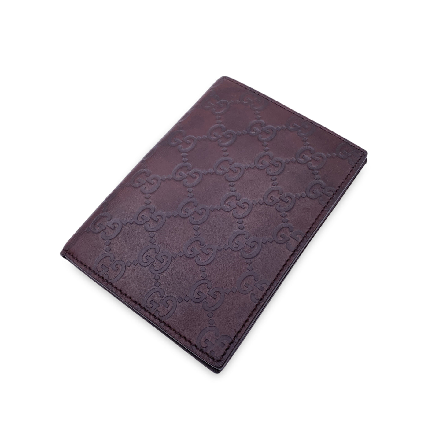 Gucci Brown Guccissima Leather Travel Two Photo Frame Pictures Holder