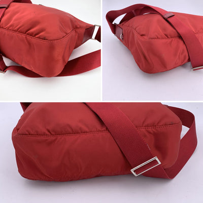 Prada Red Nylon Tessuto Messenger Crossbody Shoulder Bag