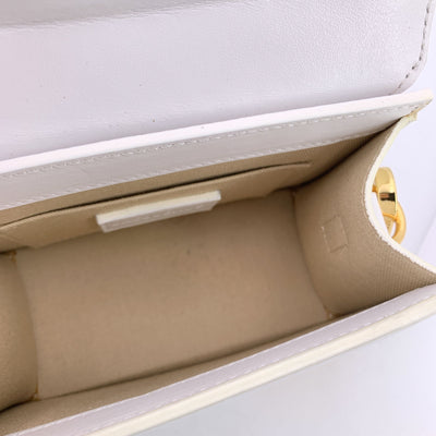 Jacquemus White Leather Le Chiquito Small Structured Bag with Strap