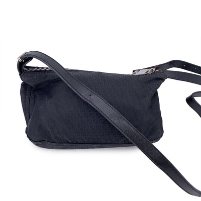 Fendi Black Monogram Canvas Small Crossbody Messenger Bag