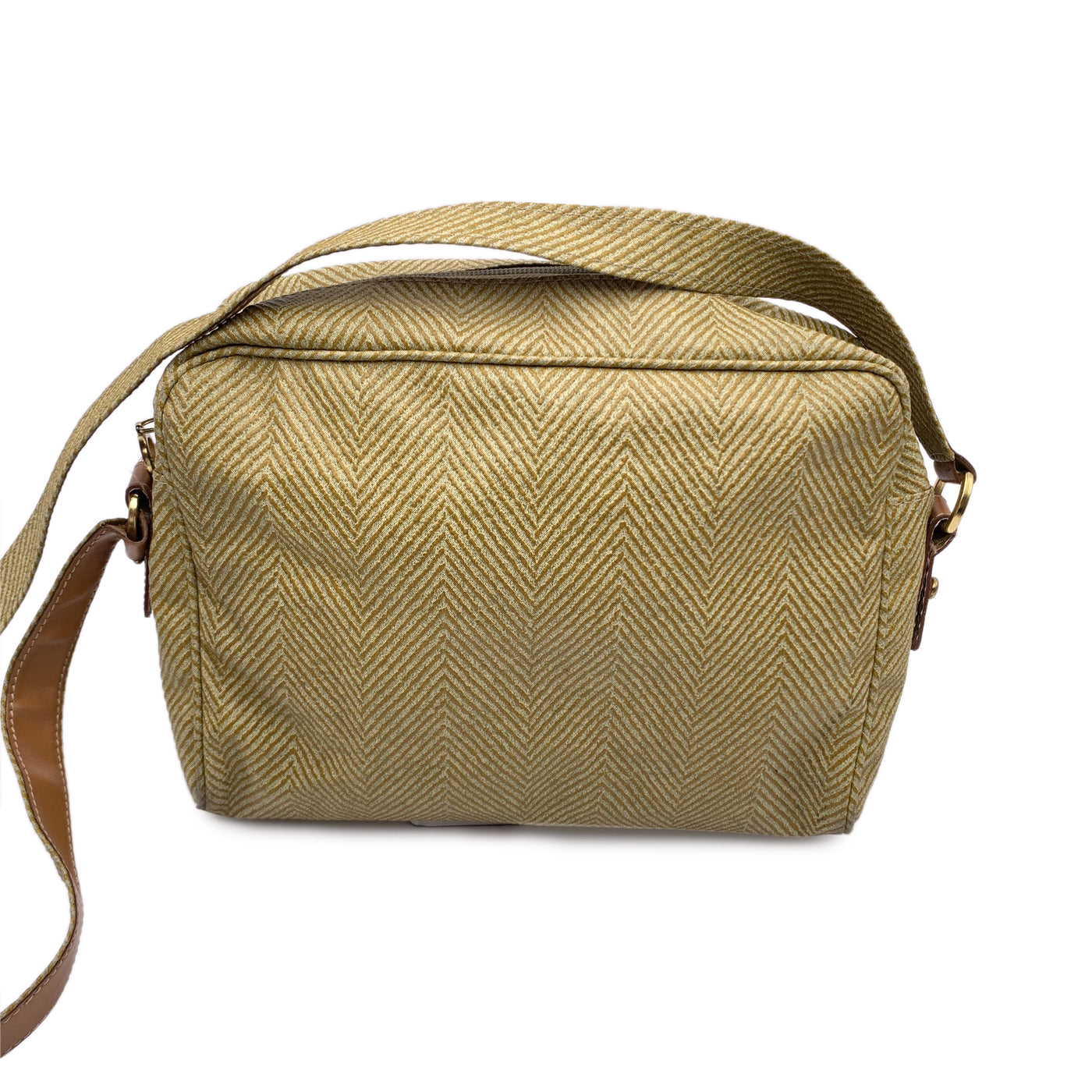 Nazareno Gabrielli Vintage Beige Textured Canvas Shoulder Bag