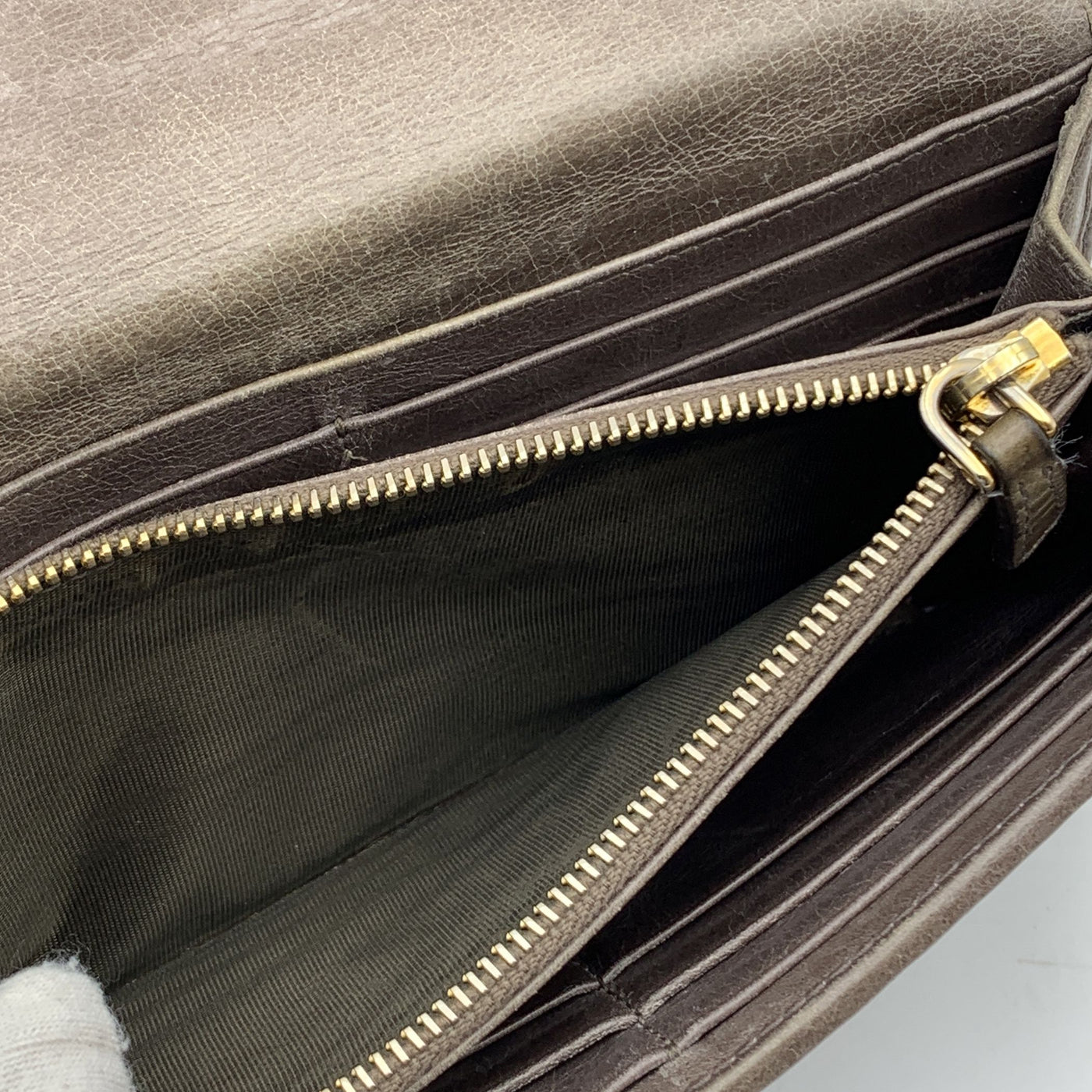 Miu Miu Taupe Matelassé Leather Continental Flap Wallet Purse