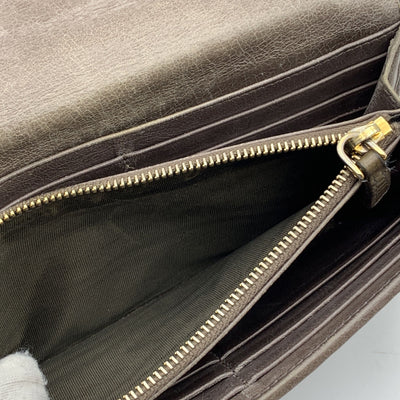 Miu Miu Taupe Matelassé Leather Continental Flap Wallet Purse