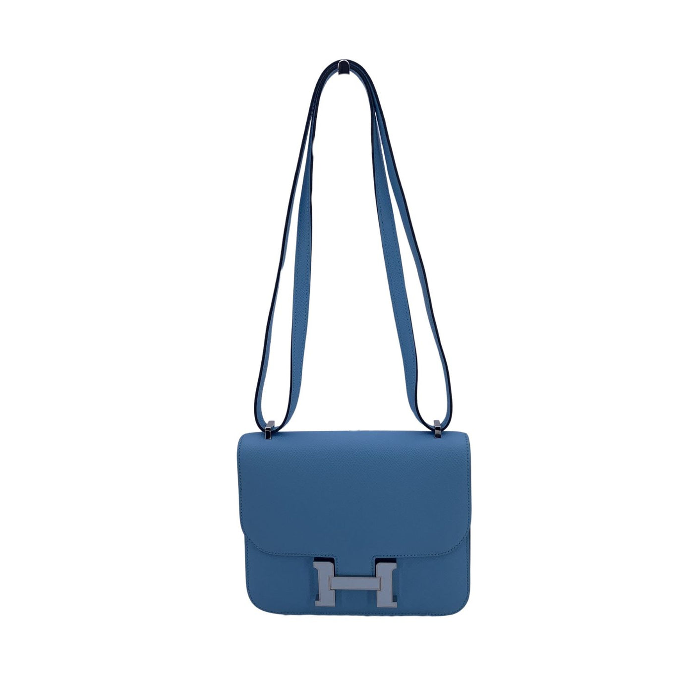 Hermes Light Blue Epsom Leather Constance 18 Shoulder Bag