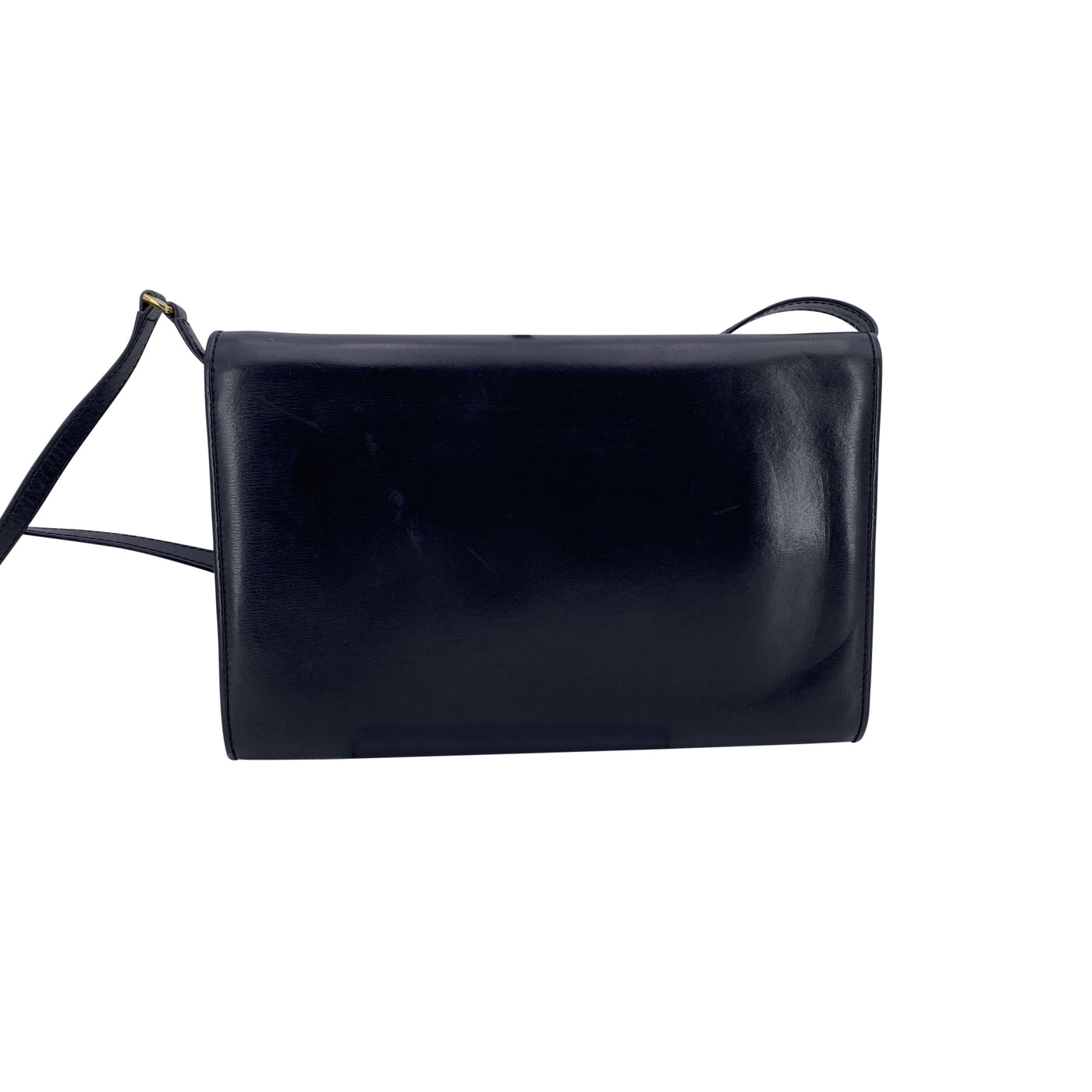 Gucci Vintage Black Leather Convertible Bag Shoulder Bag Clutch