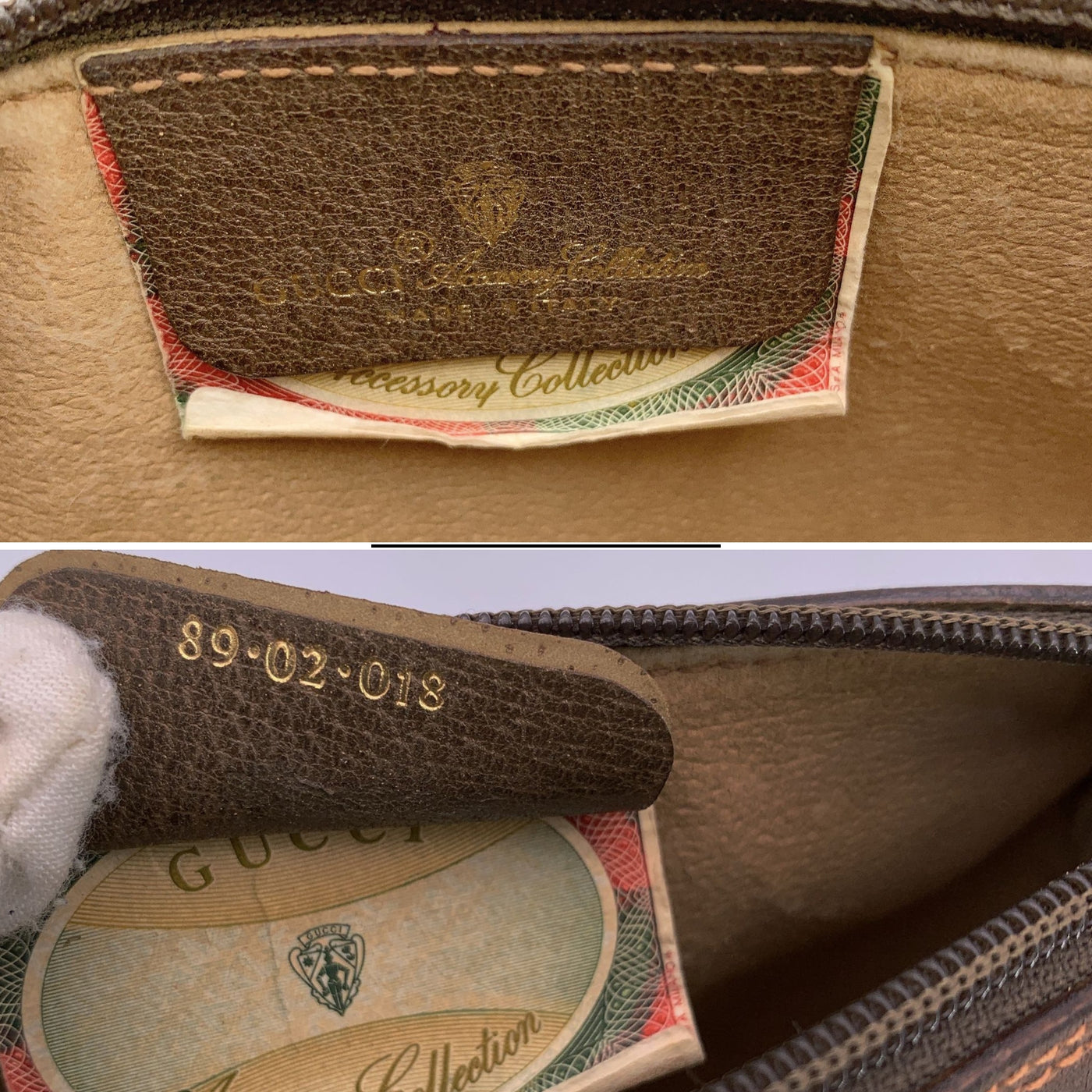 Gucci Vintage Brown Monogram Canvas Small Zip Crossbody Bag