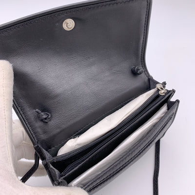 The Bridge Black Leather Small Mini Messenger Crossbody Bag