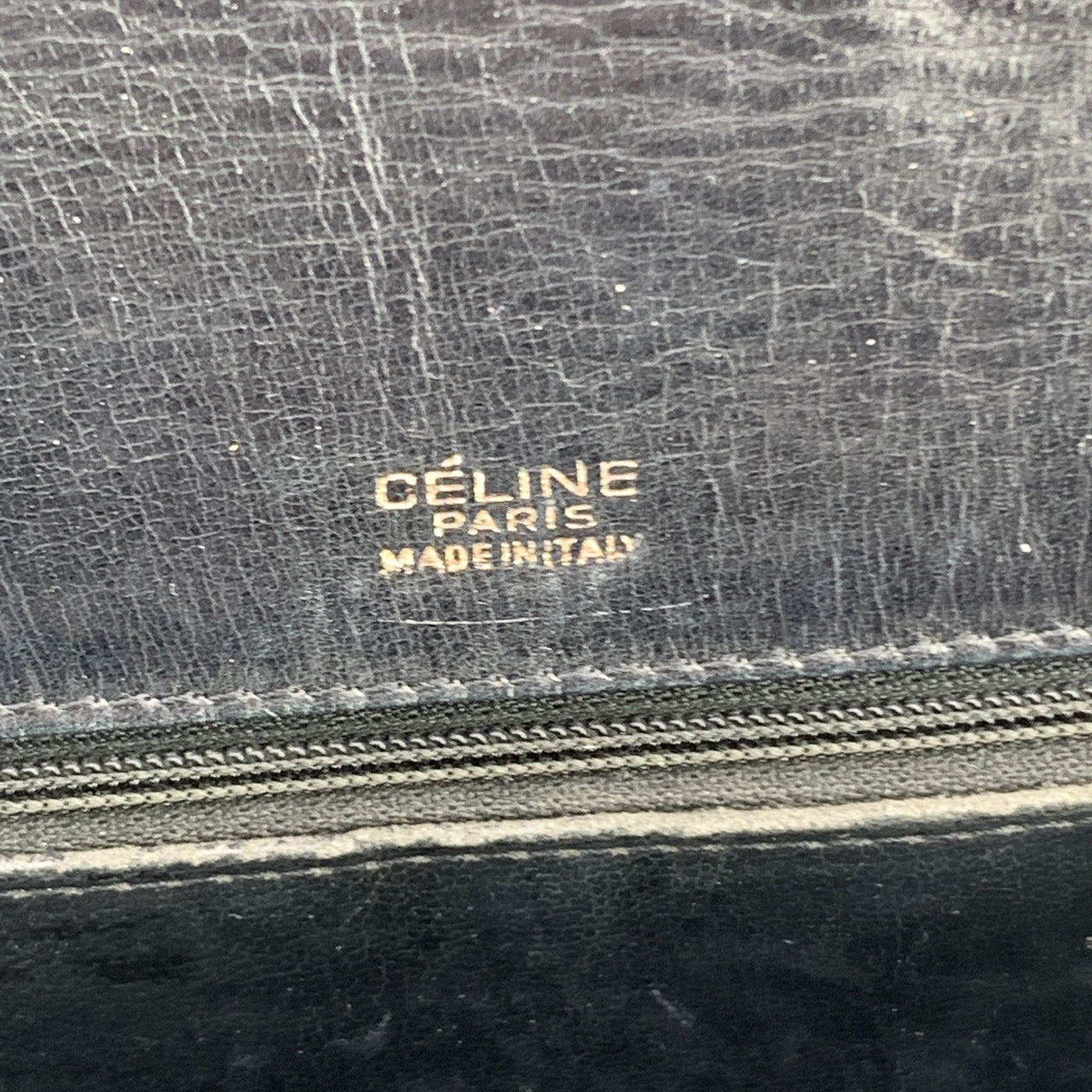 Celine Vintage Black C Carriage Canvas Box Flap Shoulder Bag