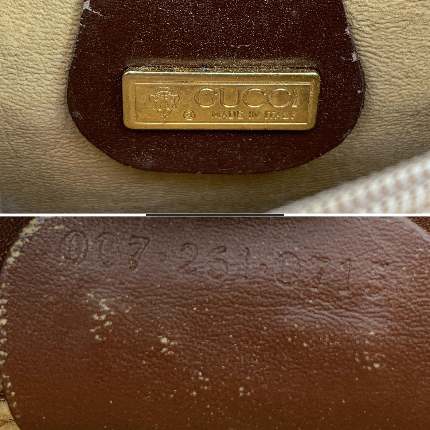 Gucci Vintage Brown Monogram Canvas and Leather Spur Shoulder Bag