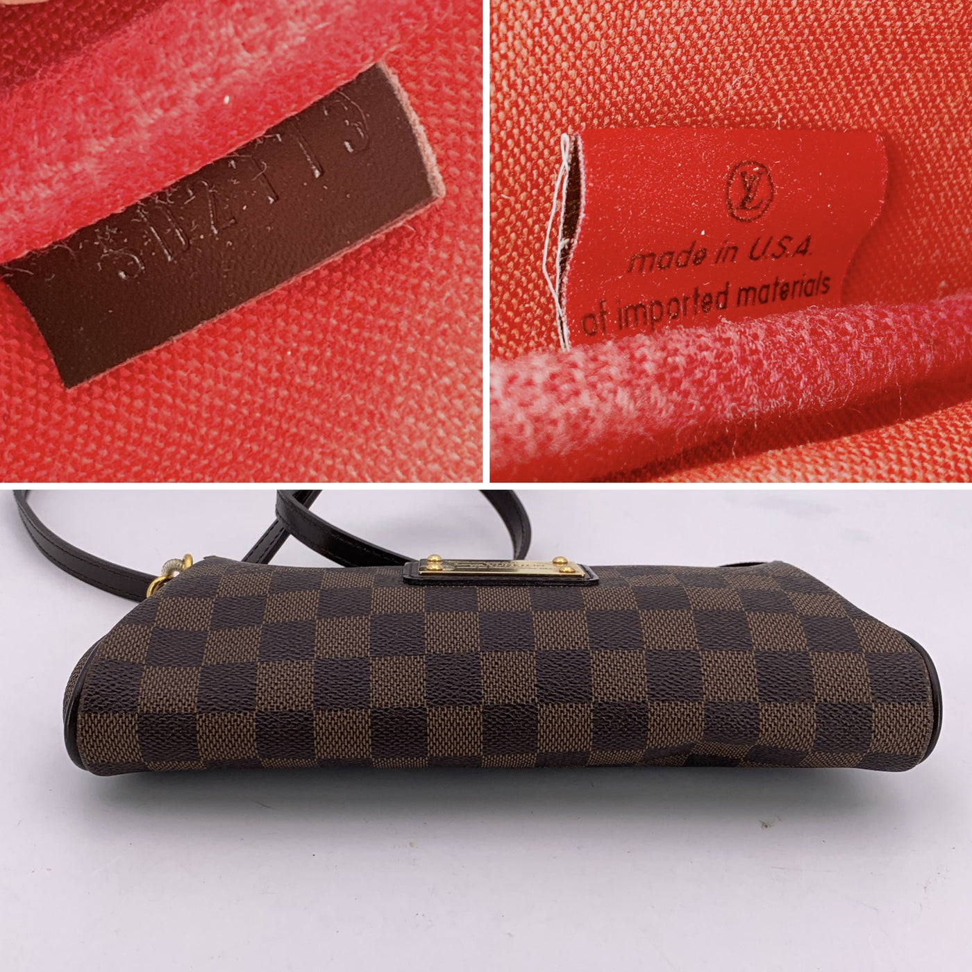 Louis Vuitton Damier Ebene Canvas Pochette Eva Shoulder Bag