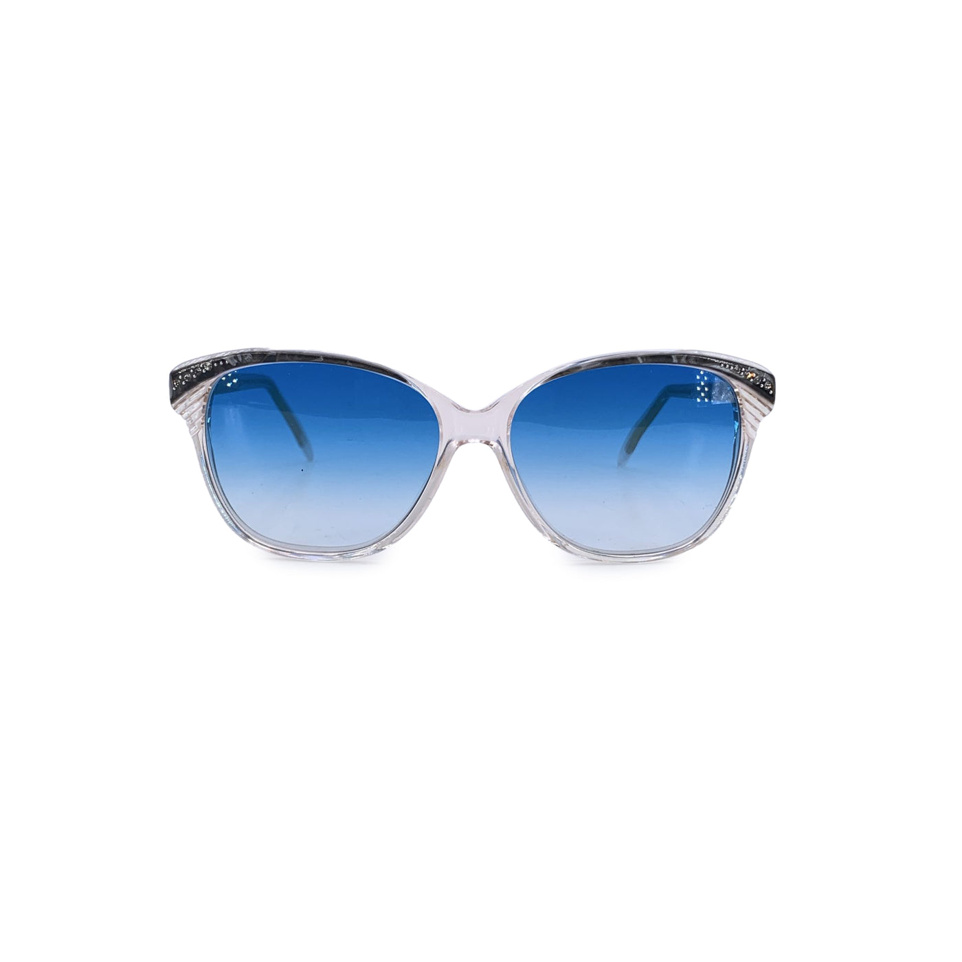 Yves Saint Laurent Vintage White Sunglasses with Blue Lens 58/14