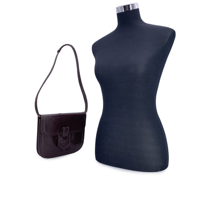Yves Saint Laurent Vintage Brown Leather Convertible Shoulder Bag
