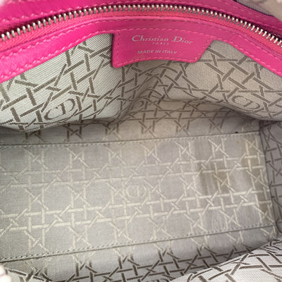 Christian Dior Pink Leather Cannage Quilted Small Lady Dior Bag