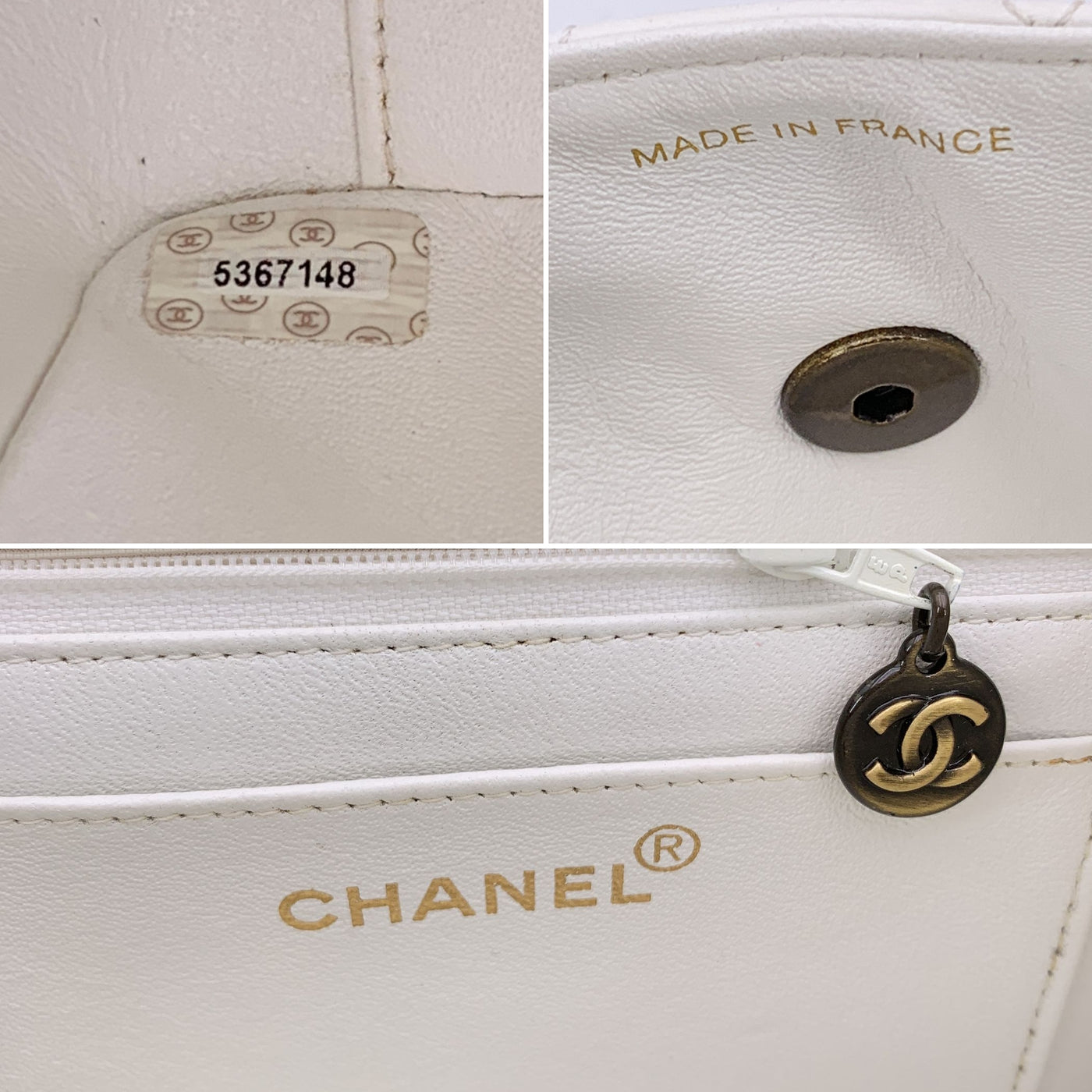 Chanel Vintage White Quilted Leather Mini Kelly Shoulder Bag