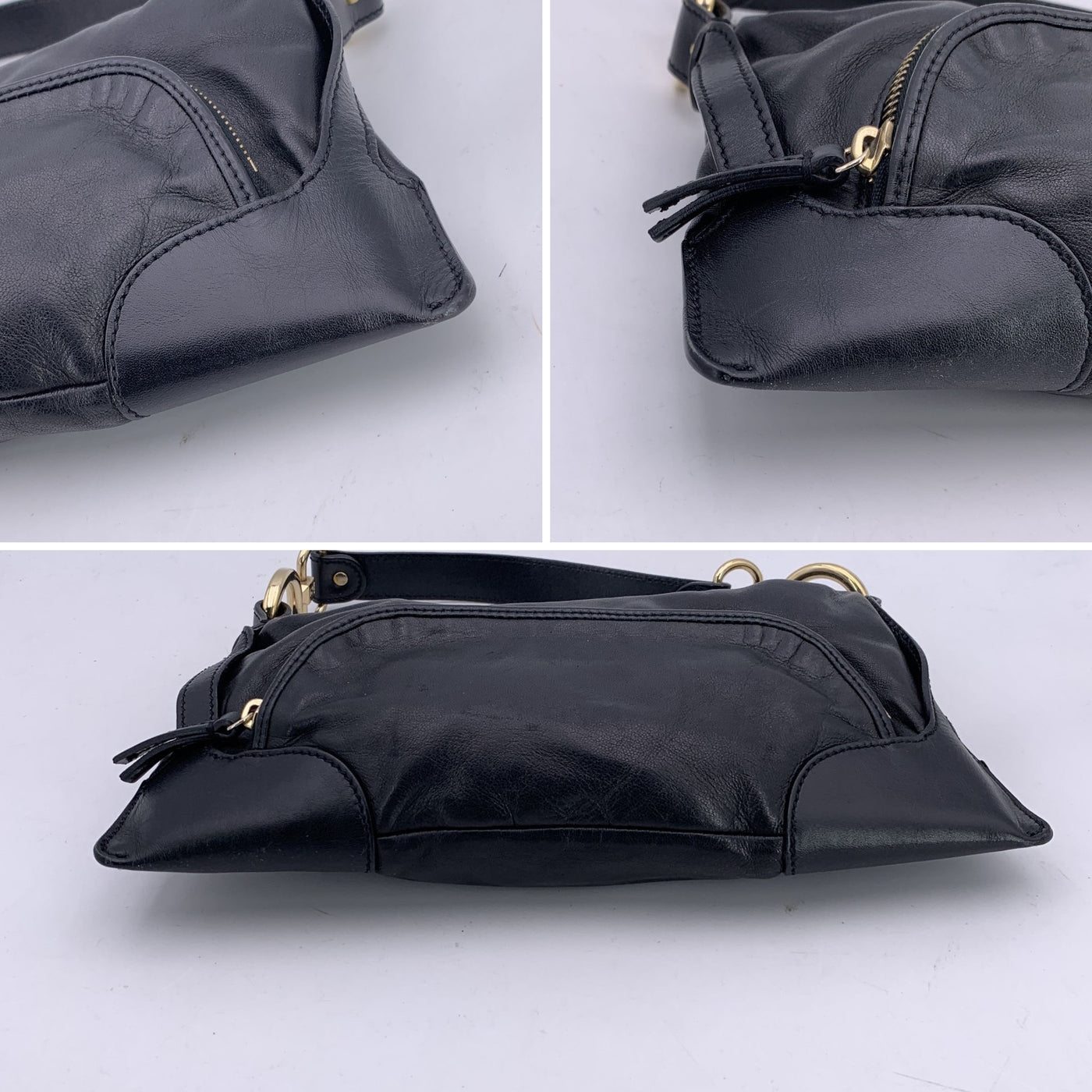 Fendi Black Nappa Leather Small Chef Pocket Shoulder Bag