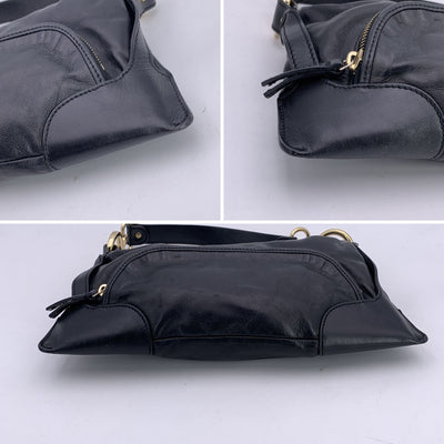 Fendi Black Nappa Leather Small Chef Pocket Shoulder Bag