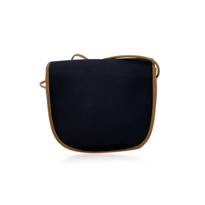Yves Saint Laurent Vintage Black Textured Canvas Crossbody Bag