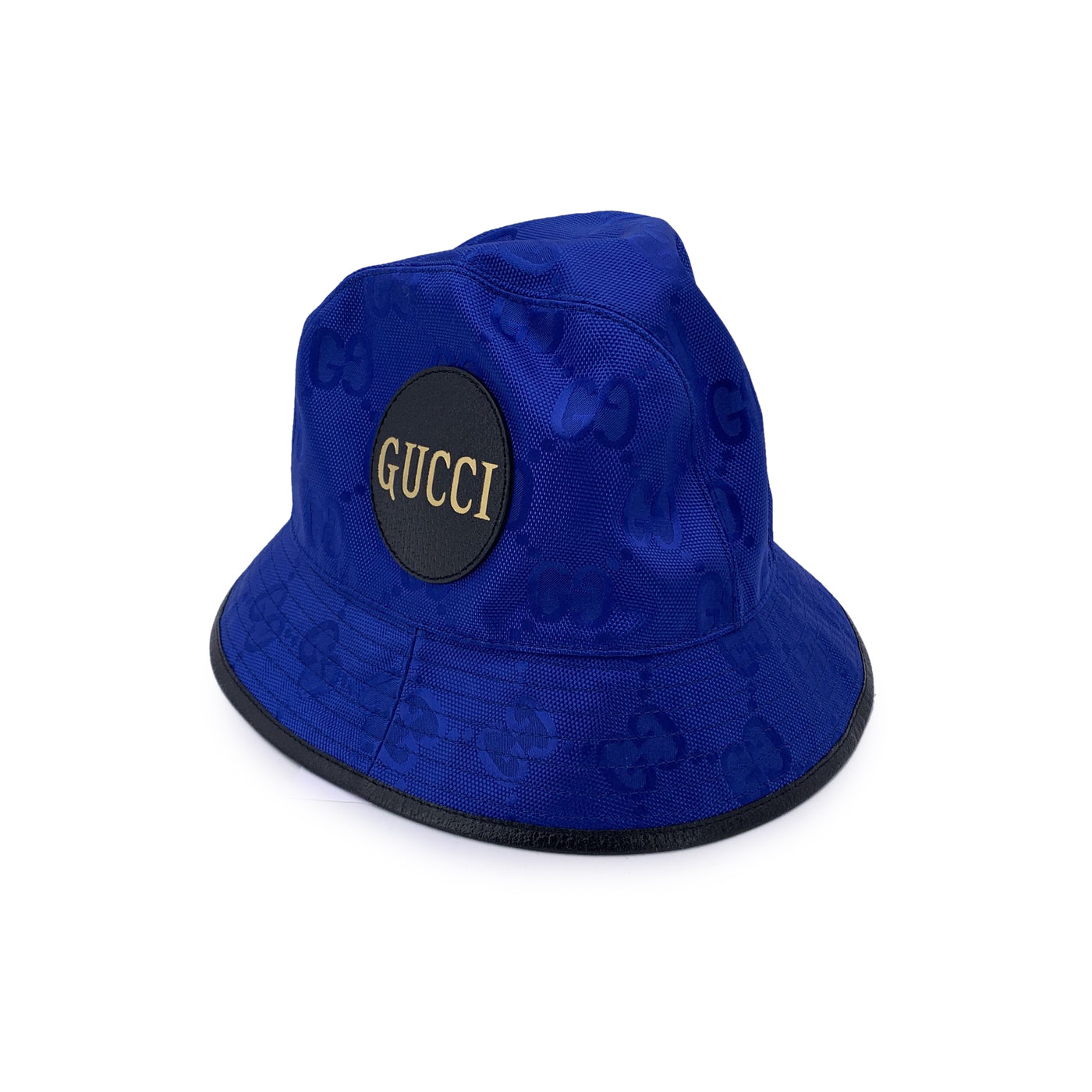 Gucci Blue Monogram Nylon Off The Grid Unisex Bucket Hat Size M