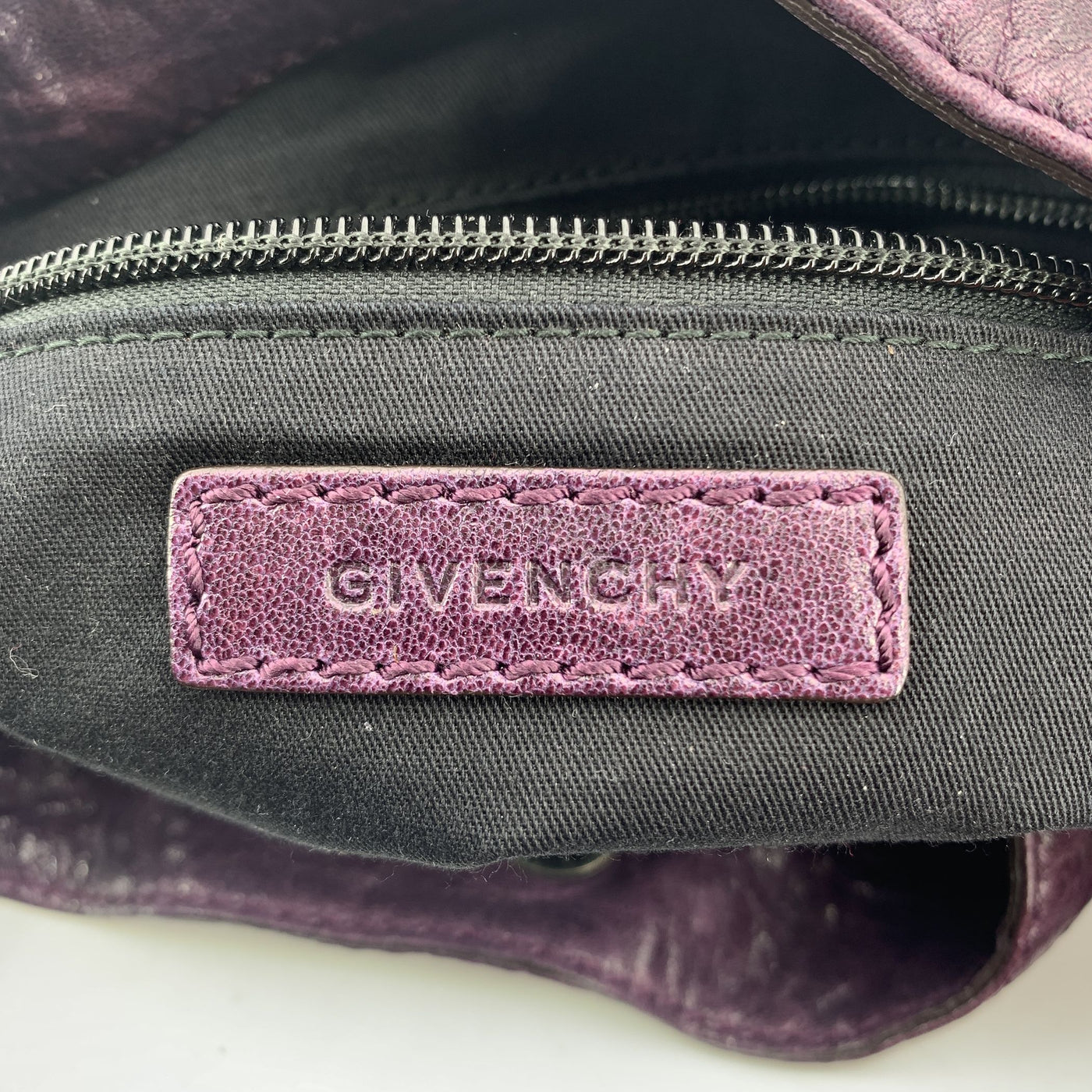 Givenchy Purple Distressed Leather Eclipse Hobo Tote Shoulder Bag