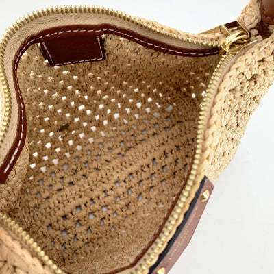 Louis Vuitton Beige Raffia Straw Hills Pochette Shoulder Bag M14304