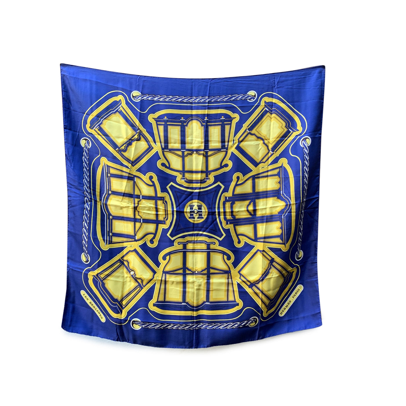 Hermes Paris Vintage Blue Les Berlines 1972 Francoise de la Perriere